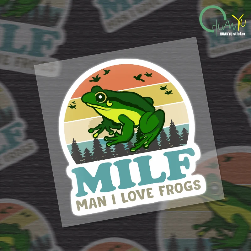 Pegatinas divertidas con palabras para coche, paquete de pegatinas I Love Frogs, accesorios exteriores, calcomanías de inyección de tinta de PVC impermeables