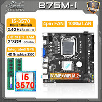 JINGSHA B75 mini itx motherboard set Intel i5 3570 CPU + 2*8GB DDR3 RAM Kit LGA 1155 itx motherboards complete combo kit 1155