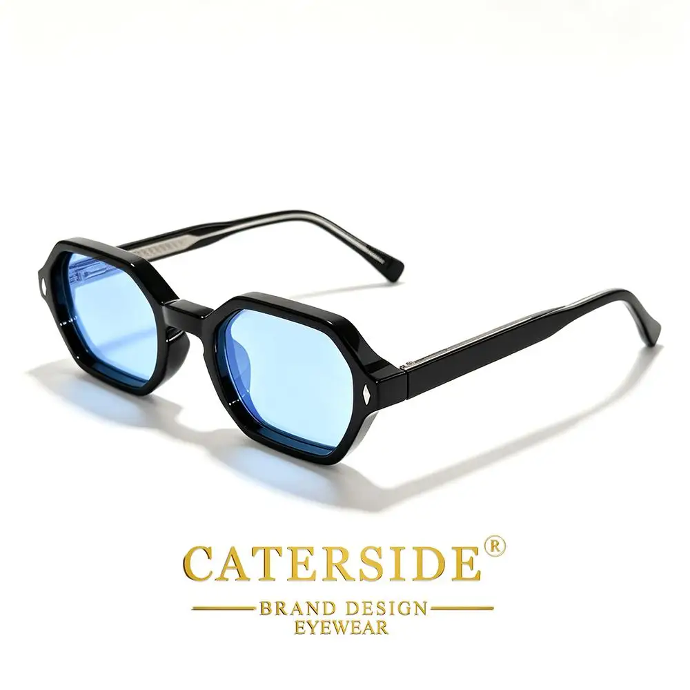 CATERSIDE Neue modische Herren-Sonnenbrille, quadratisch, kleiner Rahmen, Federscharnier, Sonnenbrille für Damen, Outdoor-Reise- und Fahrbrille, UV400 – Detail 5