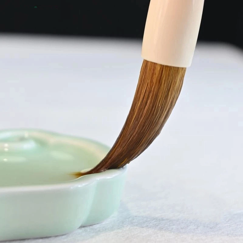 Juego de pinceles de caligrafía de pelo de comadreja con escritura Regular, pelo de lana suave, pincel chino, pincel de pintura, suministro de arte para principiantes
