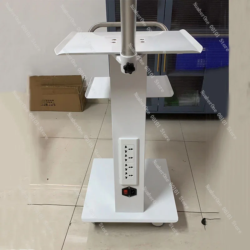 Aluminum Alloy Trolley with Power Socket 3 Layer Mobile Cart