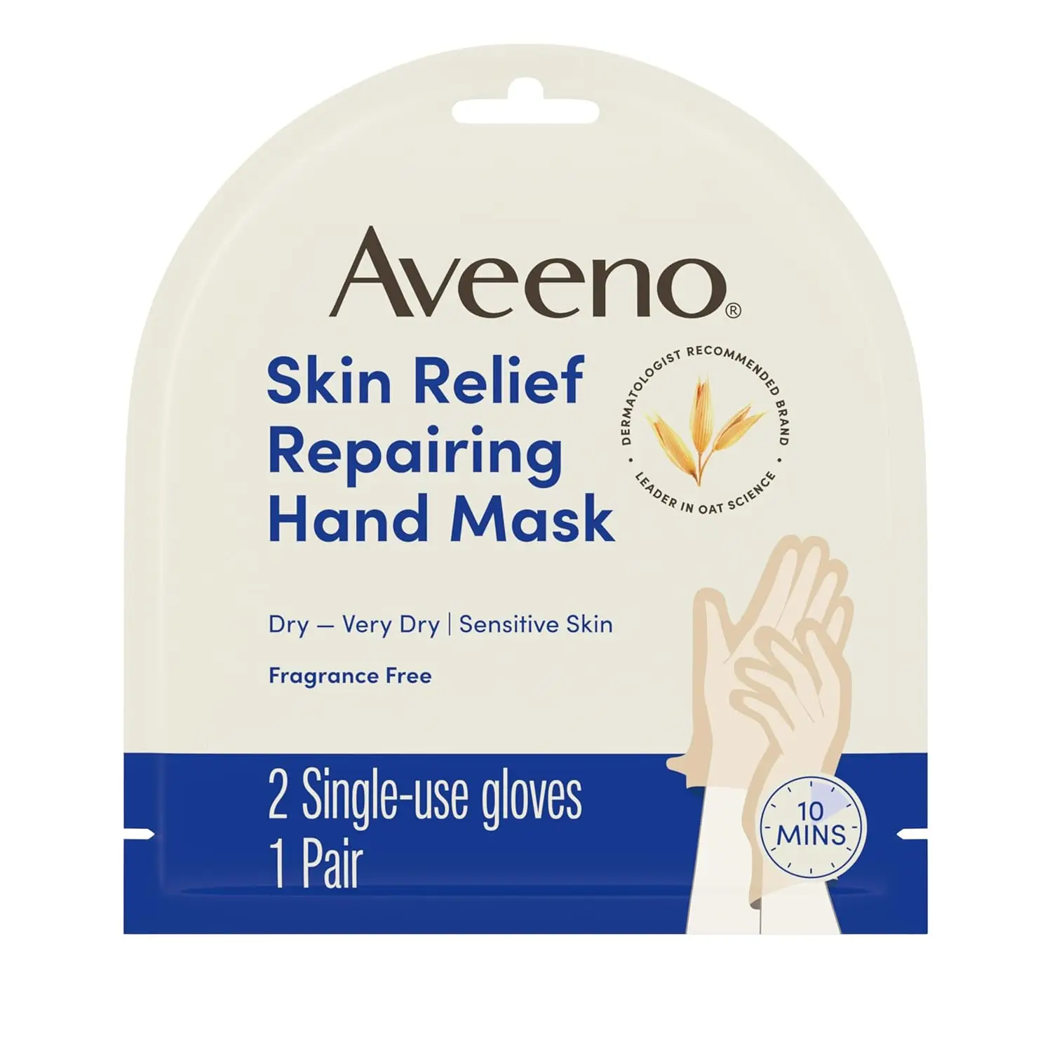 

Repairing Hand Mask for Very Dry Skin, Moisturizing Gloves with Oat & Shea Butter, Fragrance-Free, 1 Pair Single-Use