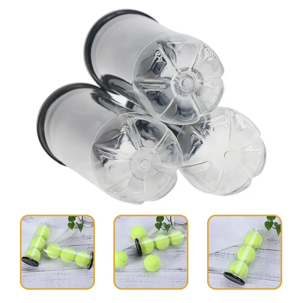 3 Pcs Tennis Cylinder Balls Holder Clear Portable PVC Container Storage ganizer Transparent Sports Equipment Storage