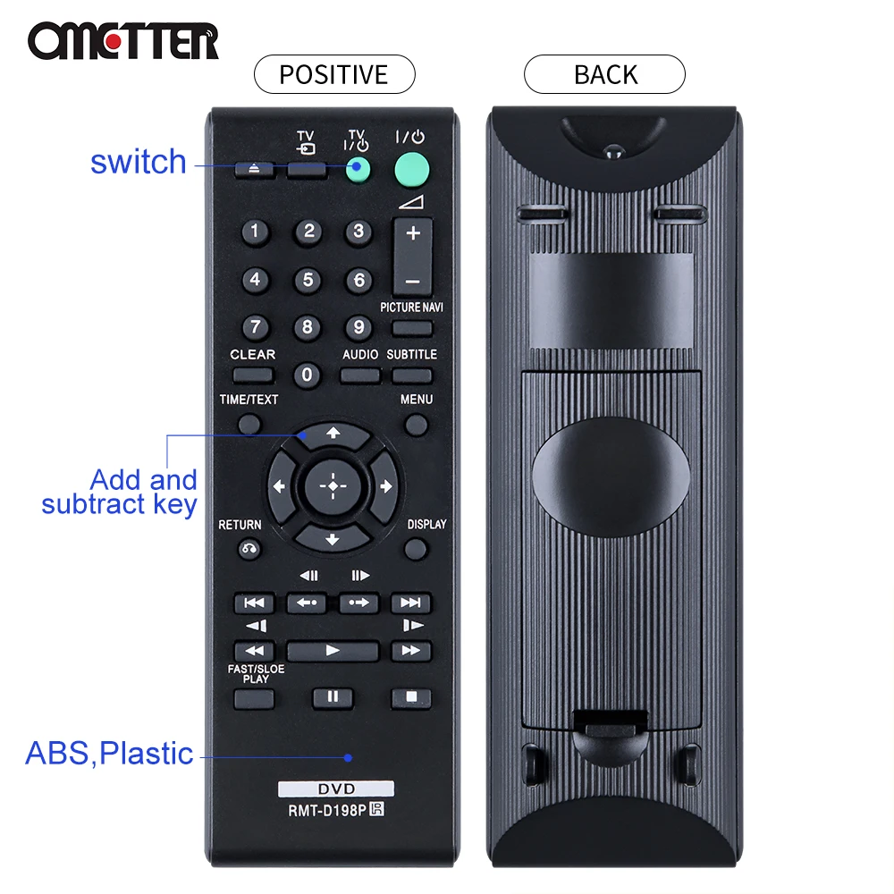 RMT-D198P compatible con Sony, mando a distancia, reproductor de DVD, SR760, SR170, DVPSR170, RMTD198P