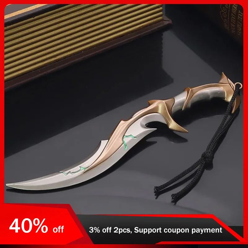 Modelo de arma periférica del juego Valorant para niños, espada de juguete Katana de hoja Ritual Forsaken, regalo de Metal para Cosplay, 18cm