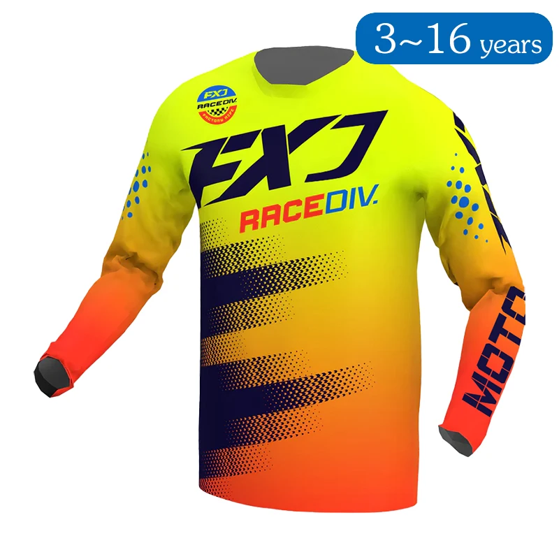 Children's off-road motorcycle jersey Motocross shirt Boys Girls 3 4 5 6 7 8 9 10 11 12 13 14 15 16 years old mx bmx Enduro Kid