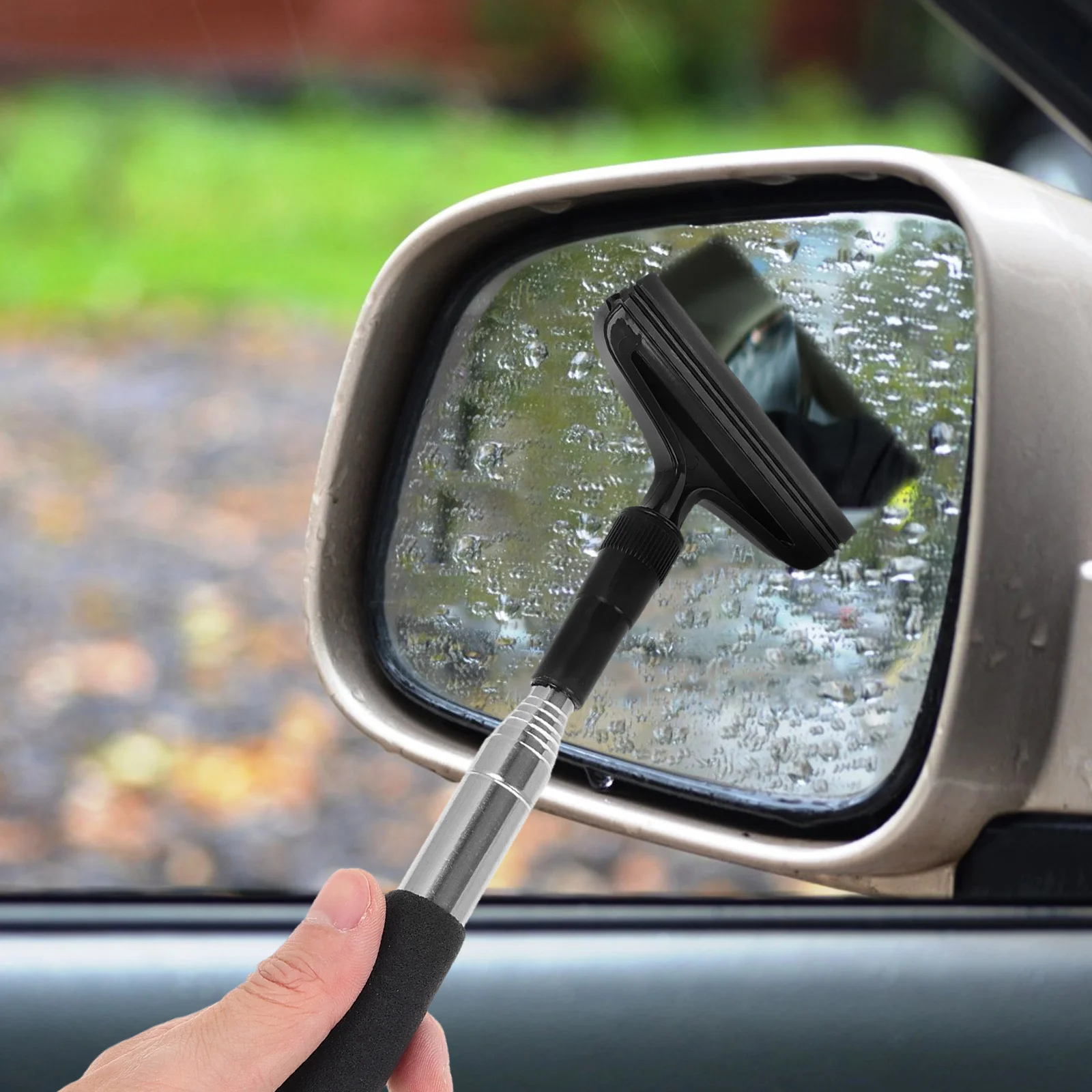 

Extendable Rearview Mirror Wiper Multifunctional Side Mirror Squeegee Car Window Cleaner Rainproof Anti Fog Tool