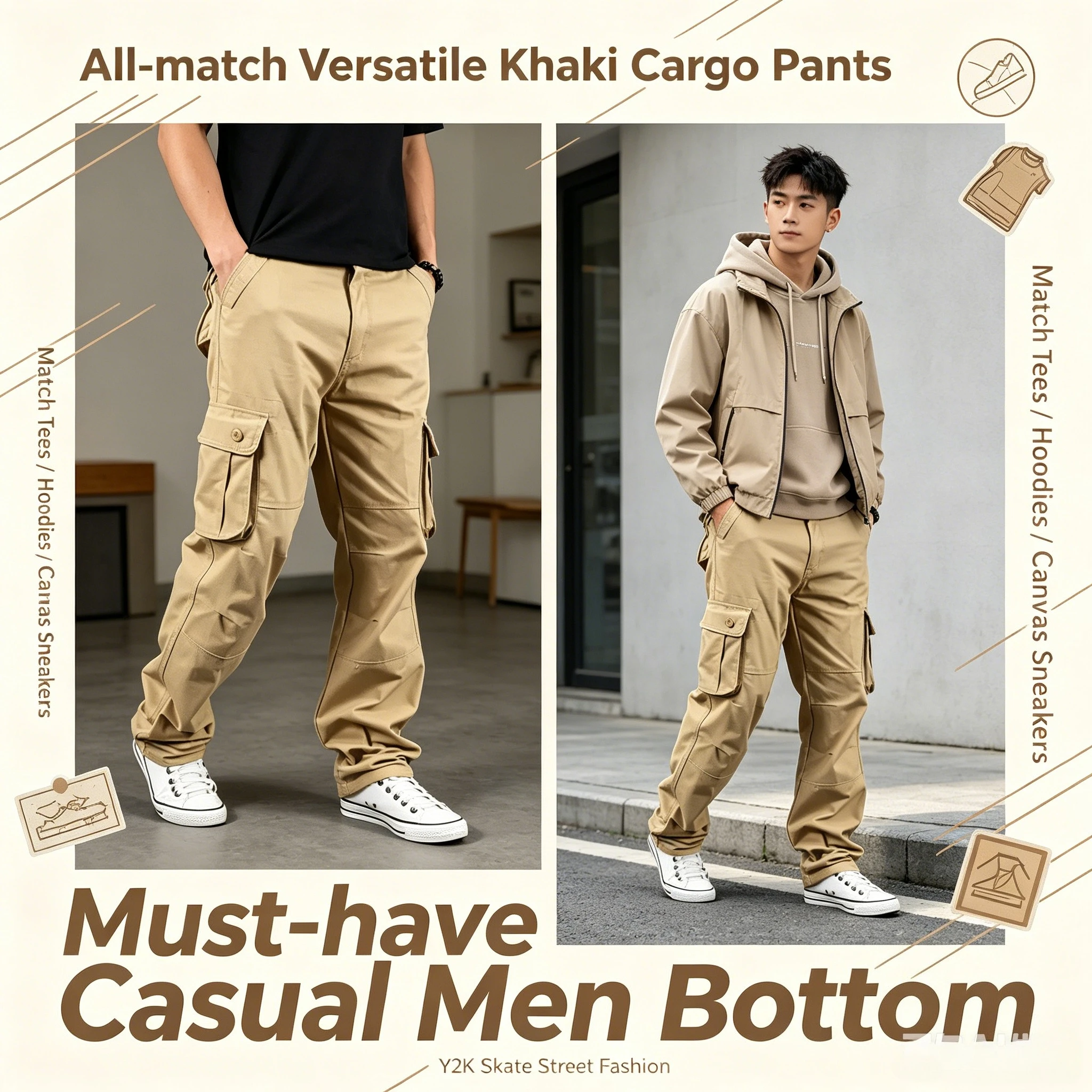 Spring and Autumn Outdoor Camping Work Pants Men's Photography Fishing Loose Large Casual Pants Spring and Autumn Thick Pants