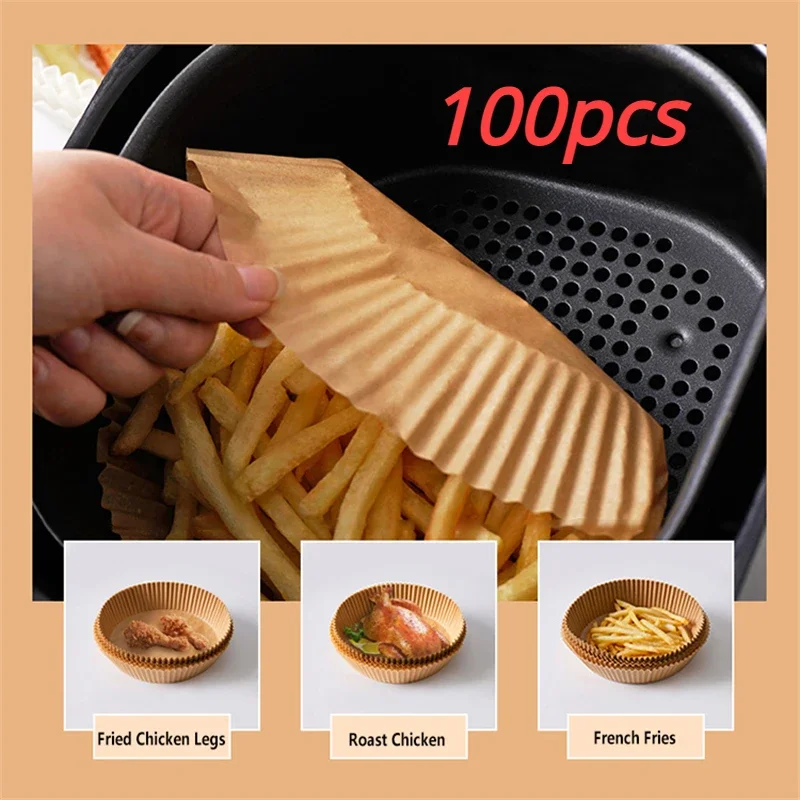 

Air Fryer Paper Food Disposable Paper Liner Airfryer Kitchen Cookers Oil-proof Barbecue Plate Steamer Fryer Baking Accessories