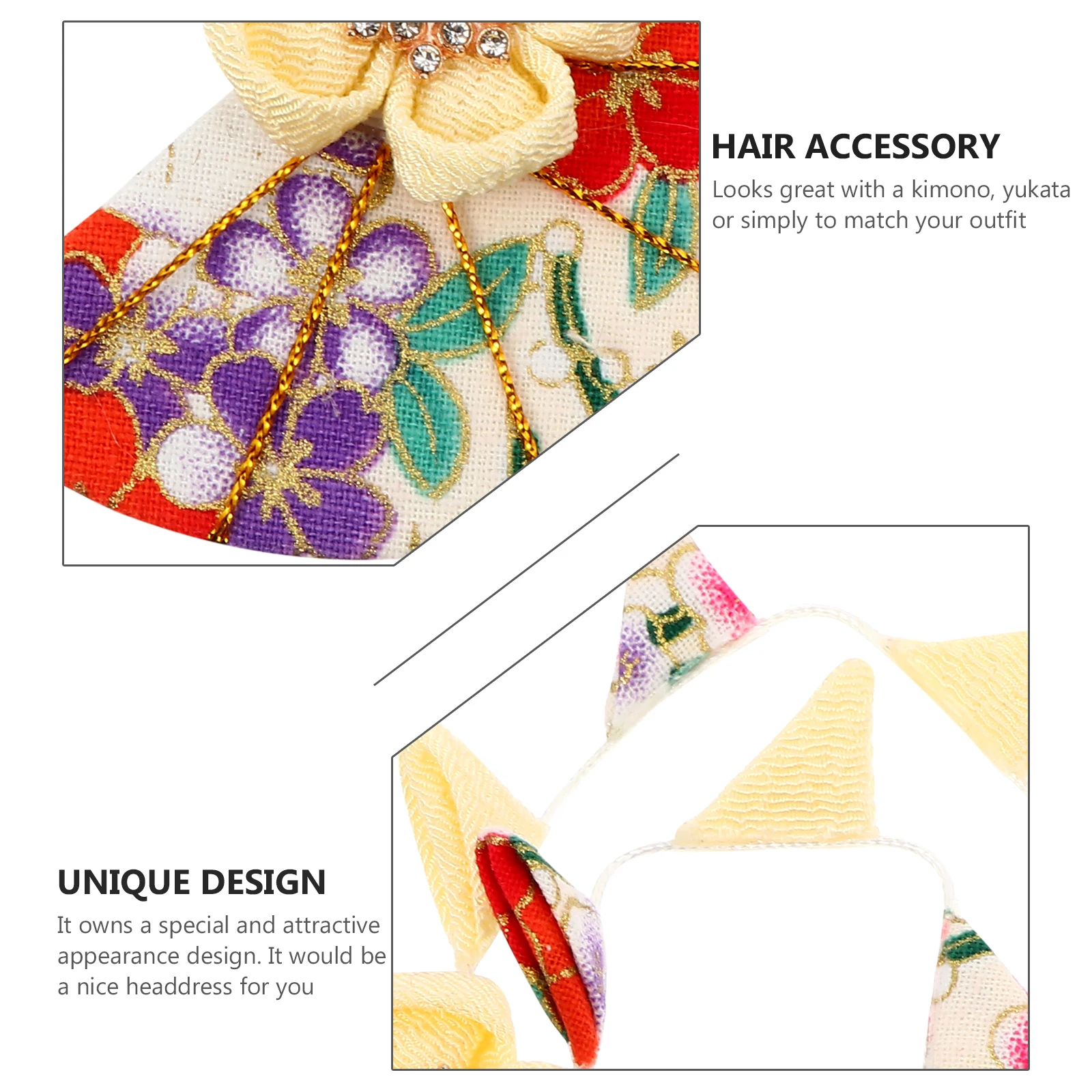 

1Pcs Japanese Style Hair Clip with Tassel Design for Kimono Yukata Floral Hair Accessory Women Headdress Lightweight