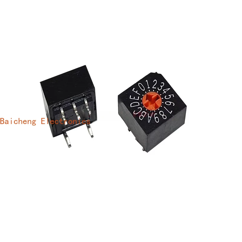 10PCS 16 bit rotary digital switch 0-F code 3:2 pin red arrow, unplug gear position