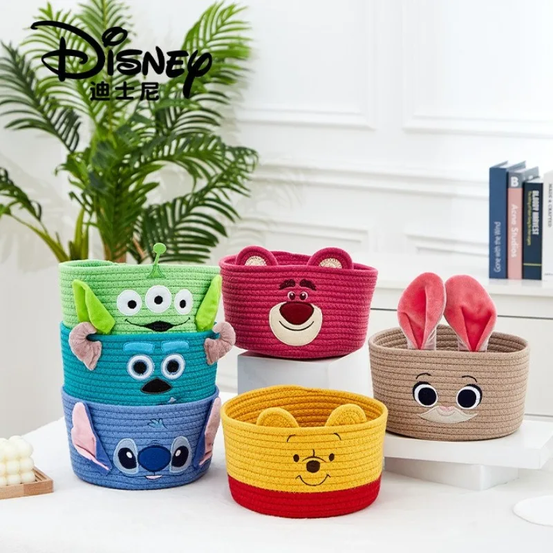 

Корзина для хранения Disney Stitch, Джуди, мультяшный милый персонаж, плетение, настольный ящик для хранения, студенческие канцелярские принадлежности, разные сортировки