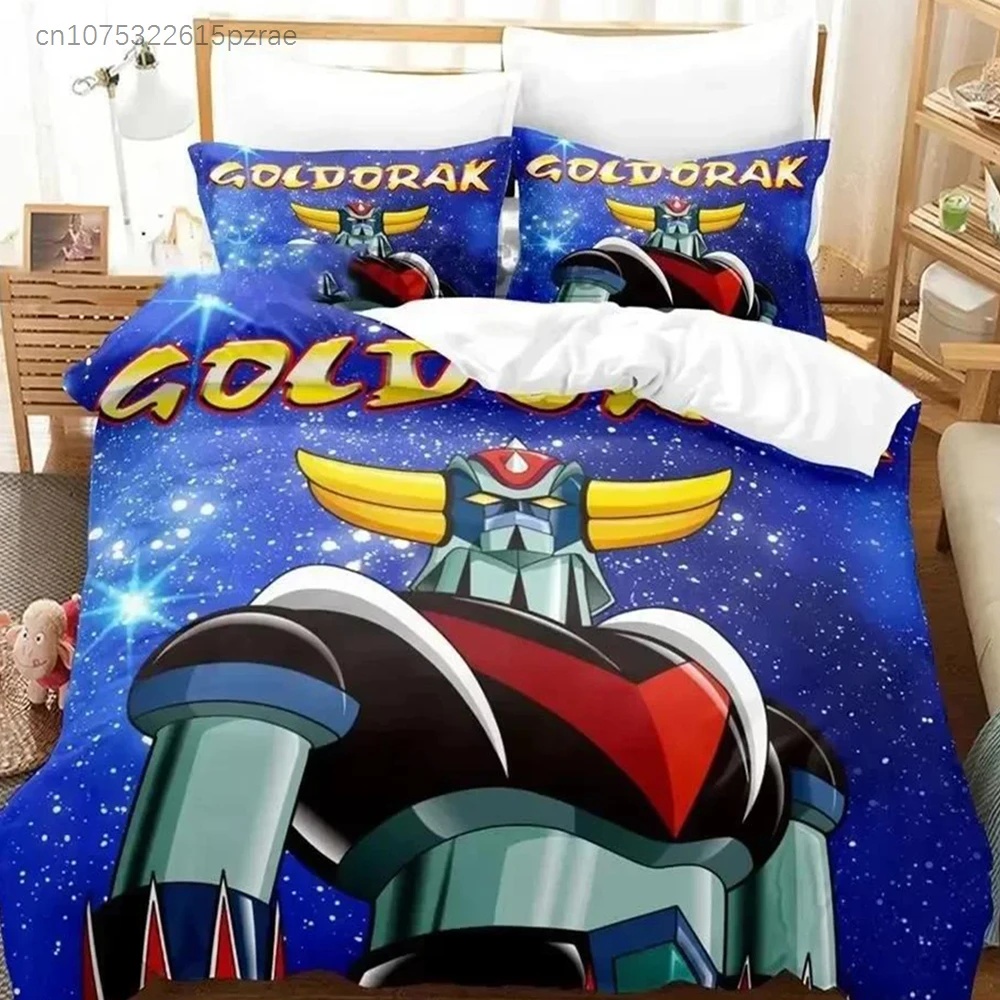 Cartoon Goldorak Grendizer UFO Robo Bedding Set 3D Printed Suitable For Bedroom Duvet Cover Set With Pillowcases Home Textile