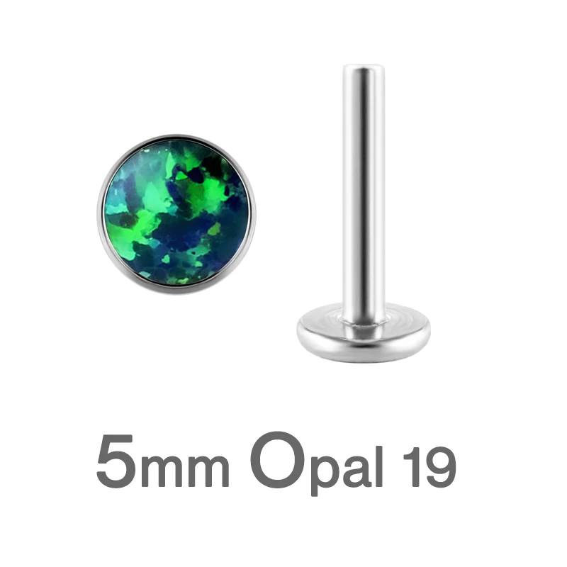 Opal Titanium Labret Studs 16G for Lip Ear Piercing