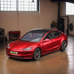 1:32 2024 Model 3 Alloy Car Model Diecast Metal Car Vehicles Model High Simulation Sound Light Collection Childrens Gift