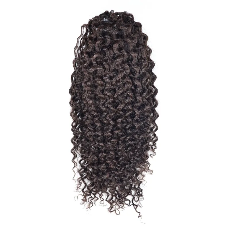 شعر حقيقي غريب موجة سحب حبل شبكة مطاطية شعر حقيقي ذيل حصان 4 #    مظهر طبيعي خفيف الوزن ومتين وسهل الصيانة