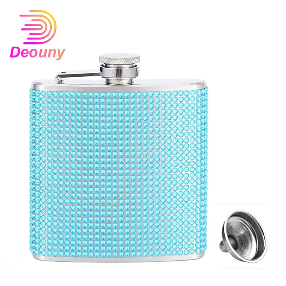 

DEOUNY 6OZ Stainless Steel Hip Flask with Funnel and Leakproof Metal Cap Portable Mini Hip Flask for Liquor for Women Bar Tools