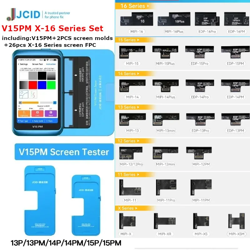 JCID V15 V15PM Professional Screen Tester Touch image Monochrome Gray Level Detection for iphone Android iPad LCD Repair Tool