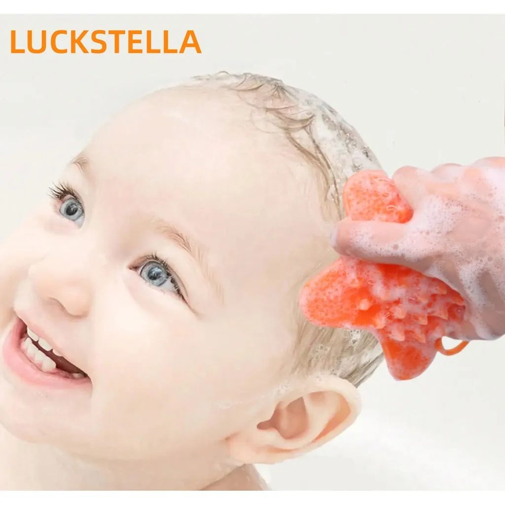 1PCS Silicone Baby Bath Brush Washing Hair Brush Silicone Baby Shampoo Brush For Bathing