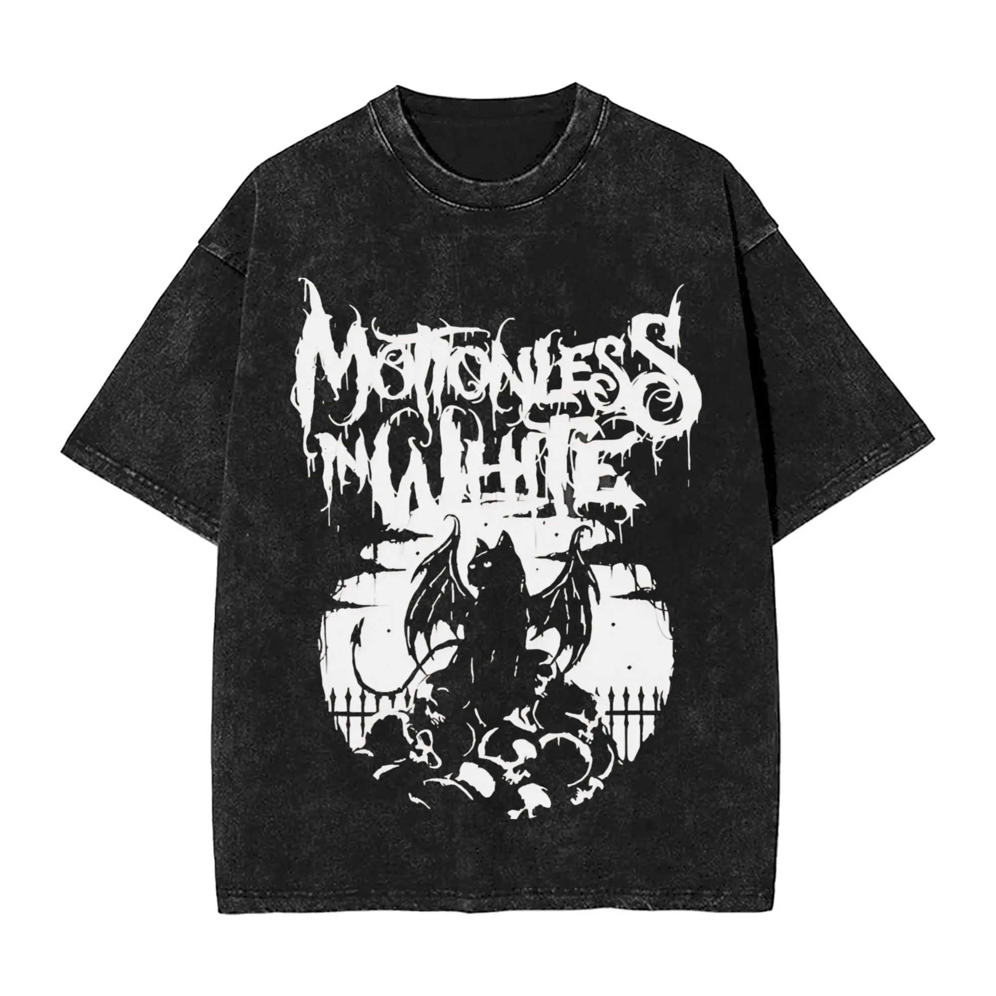 Motionless In White Washed T Shirts Streetwear T-Shirts Horror Miw Halloween Tee Shirt Men Women Short Sleeve Oversize Graphic