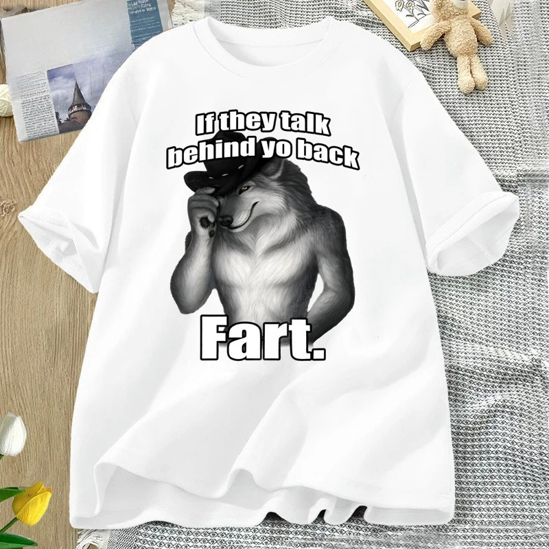 Camisetas con estampado divertido de animales y salud mental para mujer y hombre, de algodón, con la frase 'Si te hablan detrás de tu espalda, te hacen 'fart''.