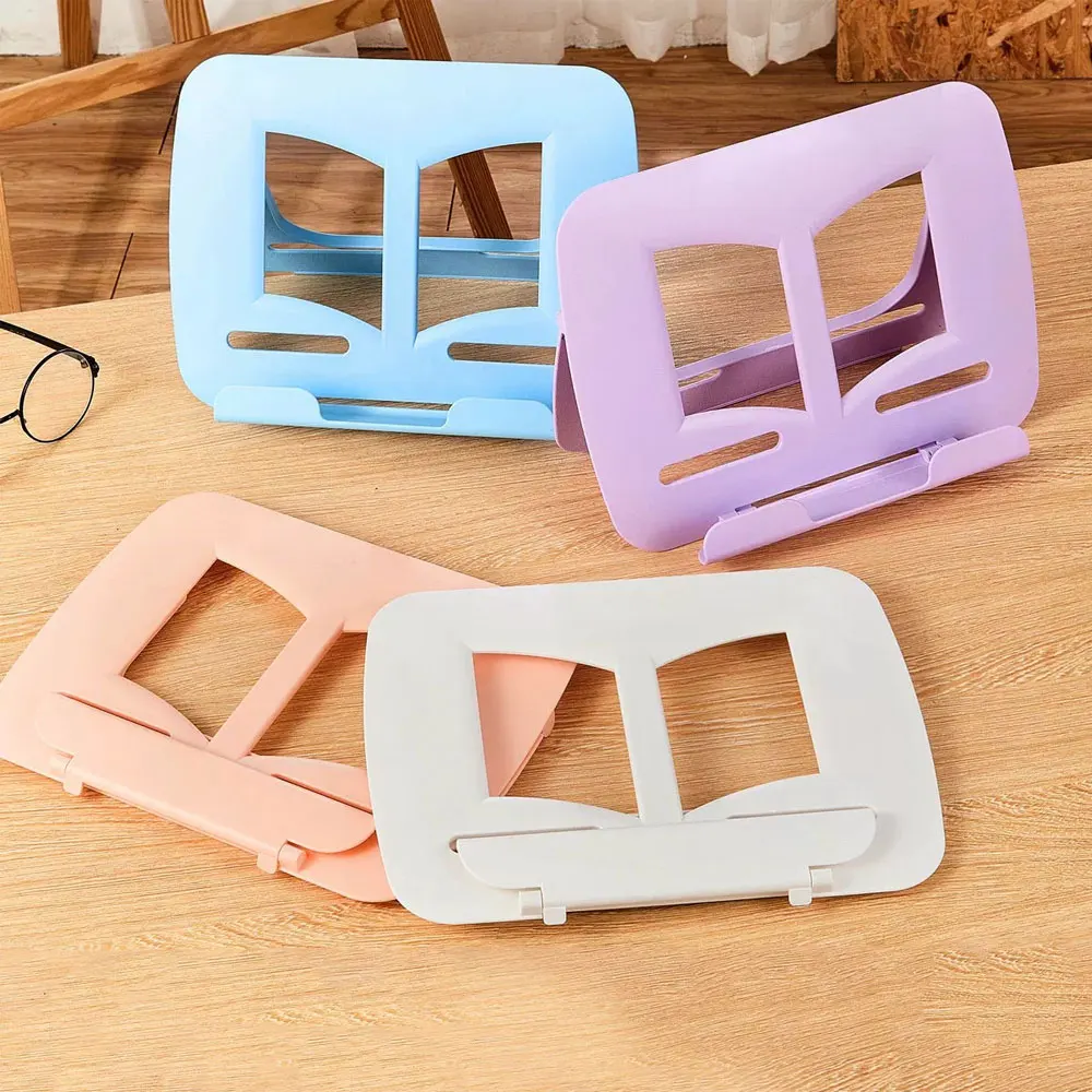 1pc Small Portable Desktop Bookshelf Household Plastic Reading Rack Adult Non-slip Flat Support Rack Storage Rack