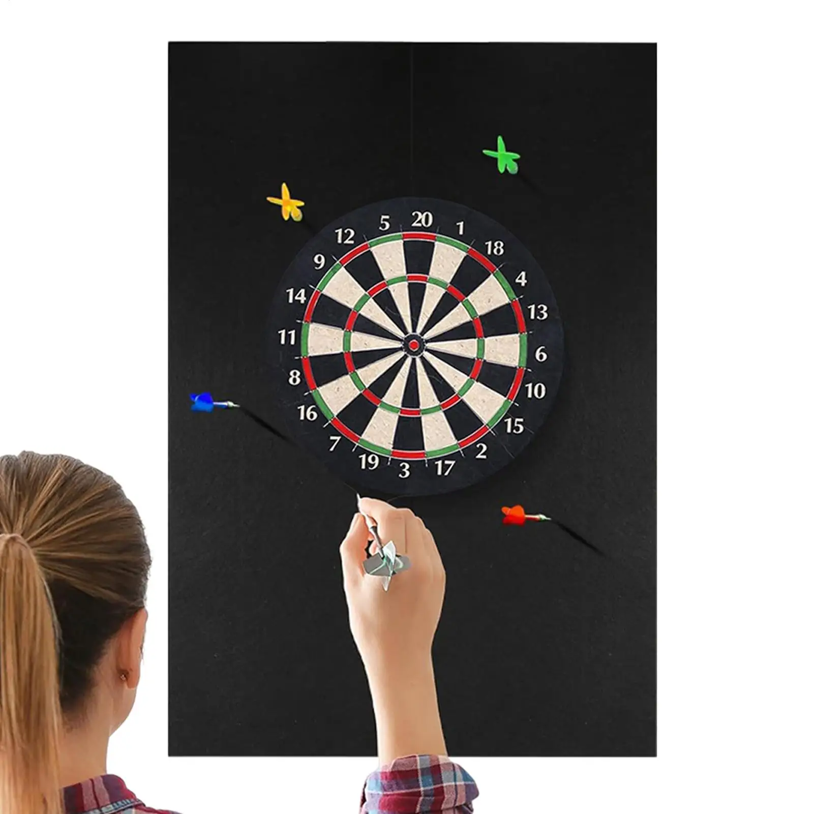 

Dartboard Wall Protector Felt Self-Adhesive Spliced Protection Backboard Wall Protector Behind Dart Board For Office Game Bar