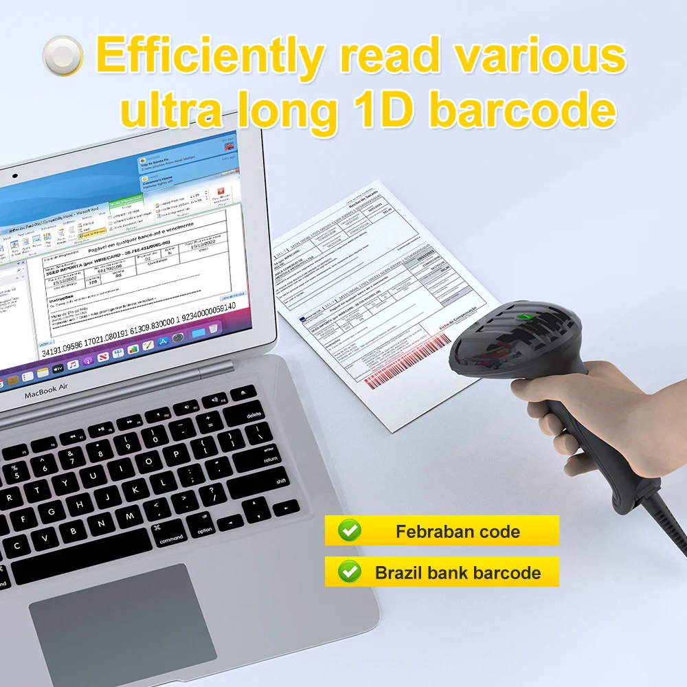 GTCODESTAR M-3100 High Speed Scan USB Barcode Reader Wired 1D Barcode Scanner for Supermarket  Barcode Scanning