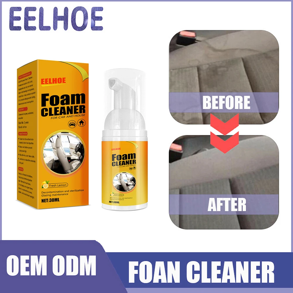 30/100ML Multi-function Foam Cleaner Leather Cleaning Automoive Car Interior Wash Maintenance Surfaces Foam Cleaner