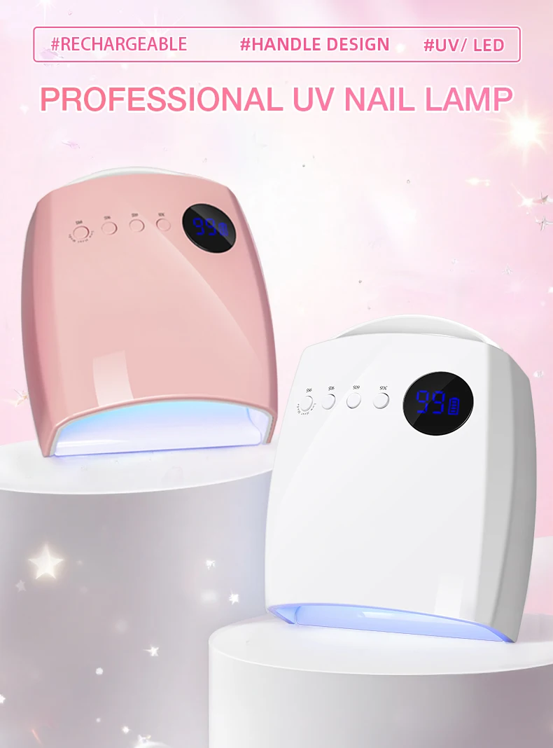 45 LEDs  4 Timers Modes 168W UV  Lamp For Nails Wireless Gel Polish Nail Dryer Pedicure Manicure Light Cordless LCD Nail Lamp