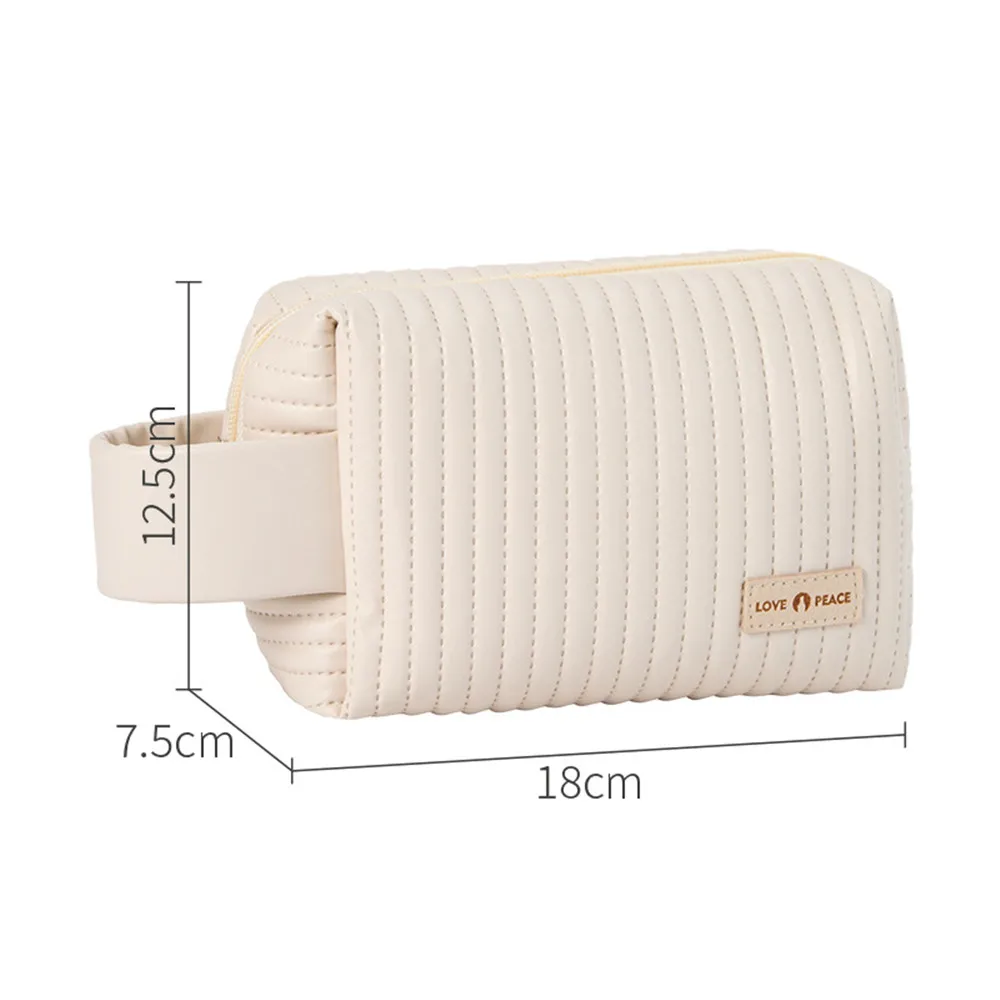 New Large Makeup Bag Leather Cosmetic HandBag Women Girl Portable Toiletries Organizer  Waterproof Bathroom Washbag