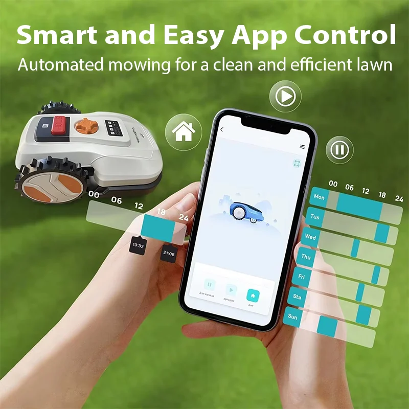 Lawn Mower Robot Robotic Lawnmower App Control with Wifi Bluetooth for 600m² Household Garden care