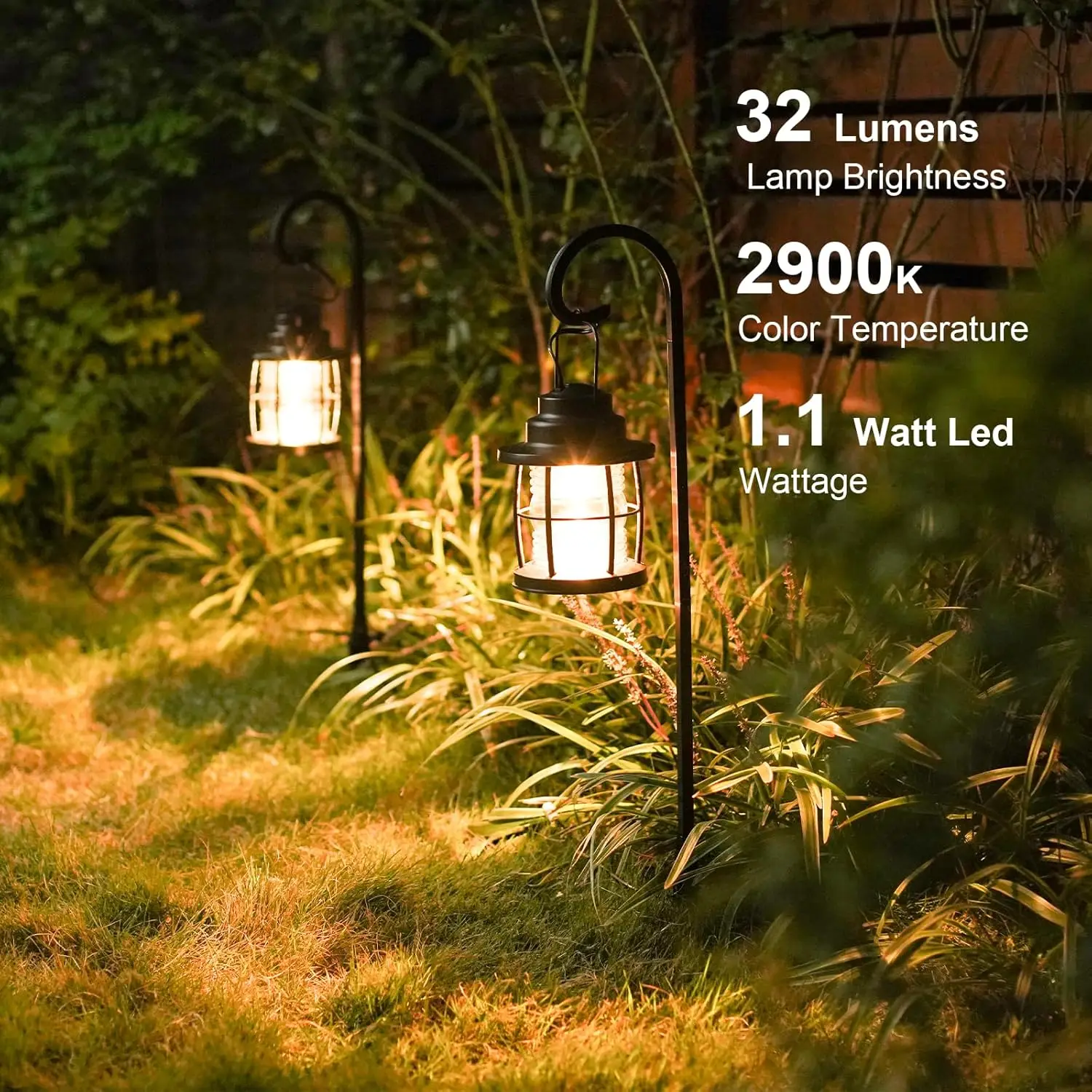 Landscape Lights Outdoor Low Voltage Landscape Lighting Kits 6PK Path Lights 1.1W 32 Lumen 2900K Warm White Metal Pathway