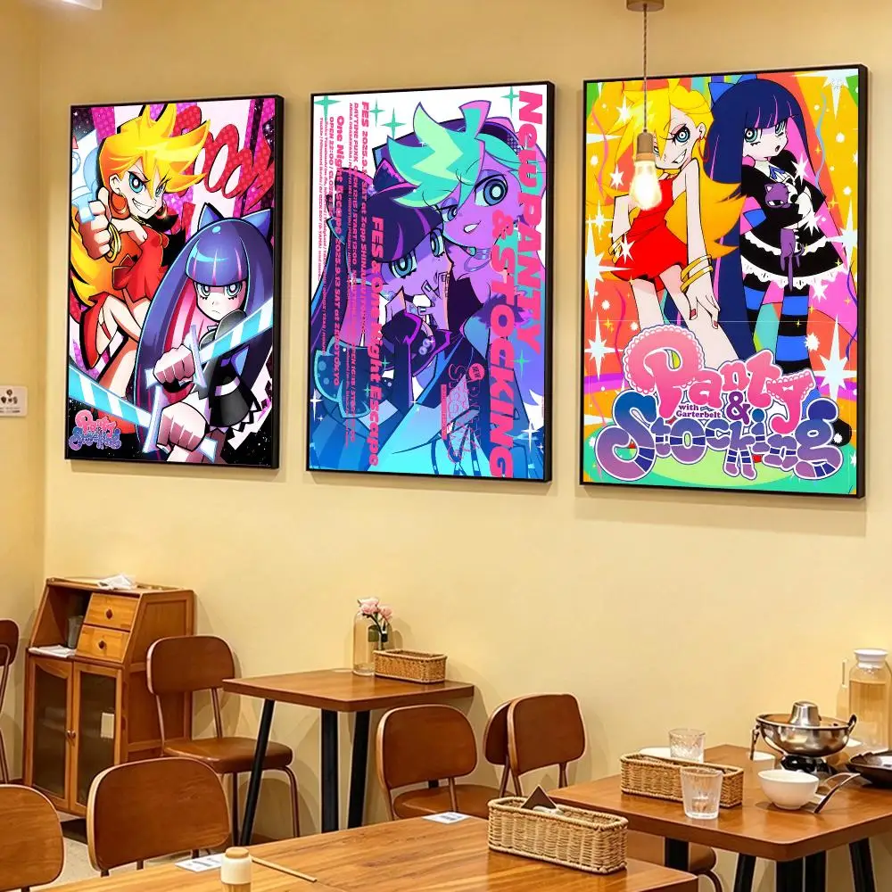 anime panty and stocking Poster Poster HD Printing Cozy and Warm Style for Home Decor for Bedrooms Cafes Gift Giving