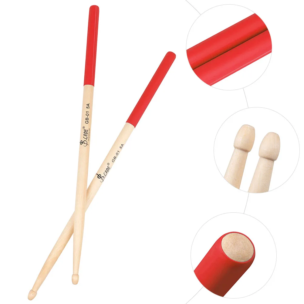 

6 Pcs Drumsticks Maple Lightweight Wooden Accessories Percussion Supply Non-slip Handheld