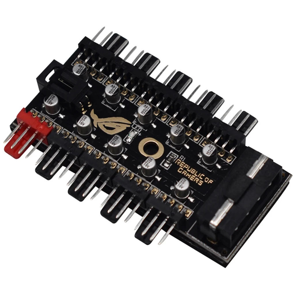 Computer Cooling Fans Hub Temperature Controller Adapter Extension Splitter