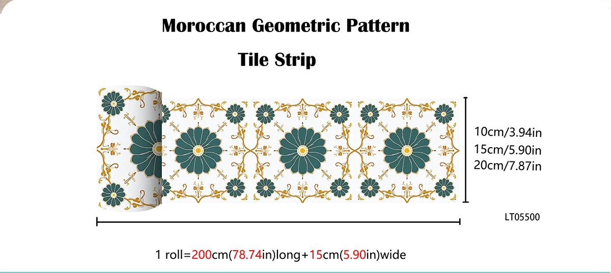 Luxury Vintage Floral Tile Decals Oilproof Self Adhesive Stickers For Kitchen Stair Skirting Board Cabinet DIY Wall Decor