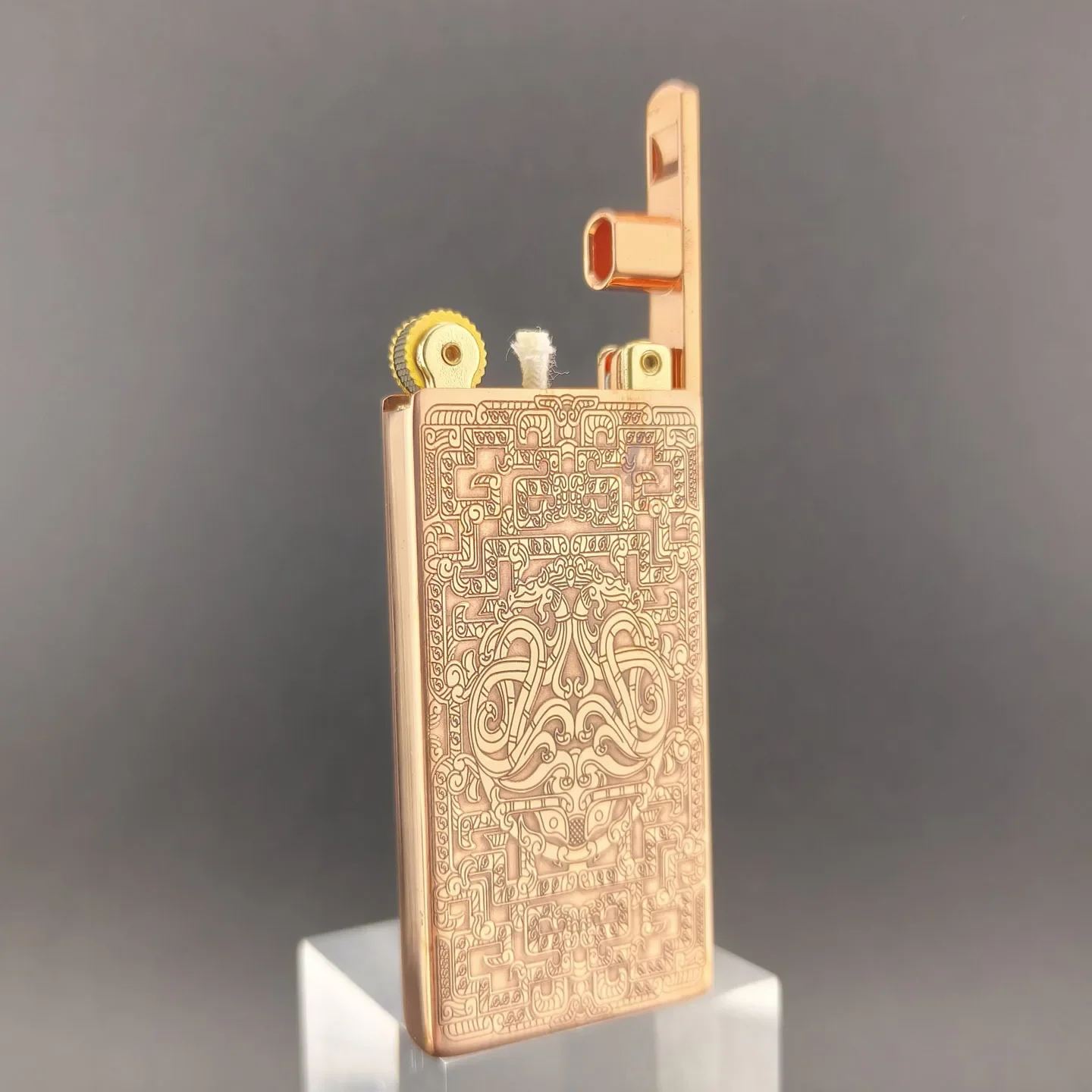 2027 Zorro 753 Purple Copper Shaped Kerosine Lighter Lift Ultra-thin Pure Purple Copper Shell