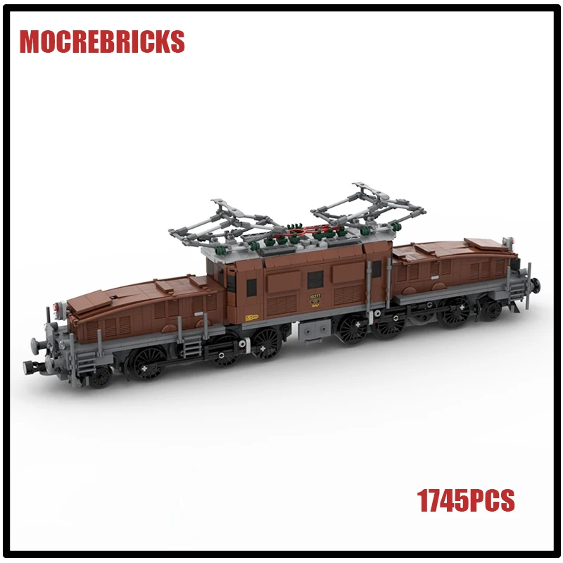 

Railway Freight Multi Functional Train Crocodile SBB Electric Locomotive MOC Building Blocks Assembly Model Kid's DIY Bricks Toy