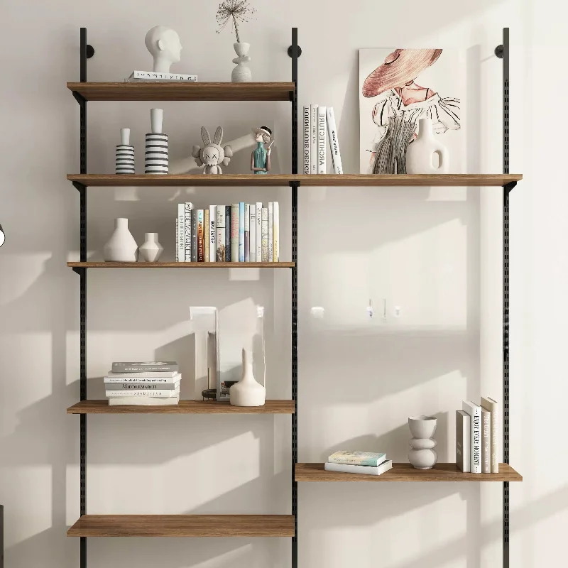 Bookshelf against the wall Multi-layer floor shelf Study bedroom hanging storage rack Full wall display shelf