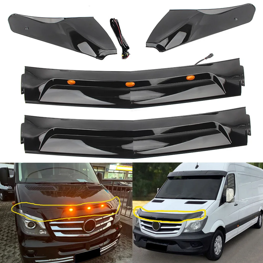 

Front Engine Grill Lip Molding Cover Trim Protector Garnish Bug Shields Car Styling For Mercedes Benz Sprinter W906 2014-2017