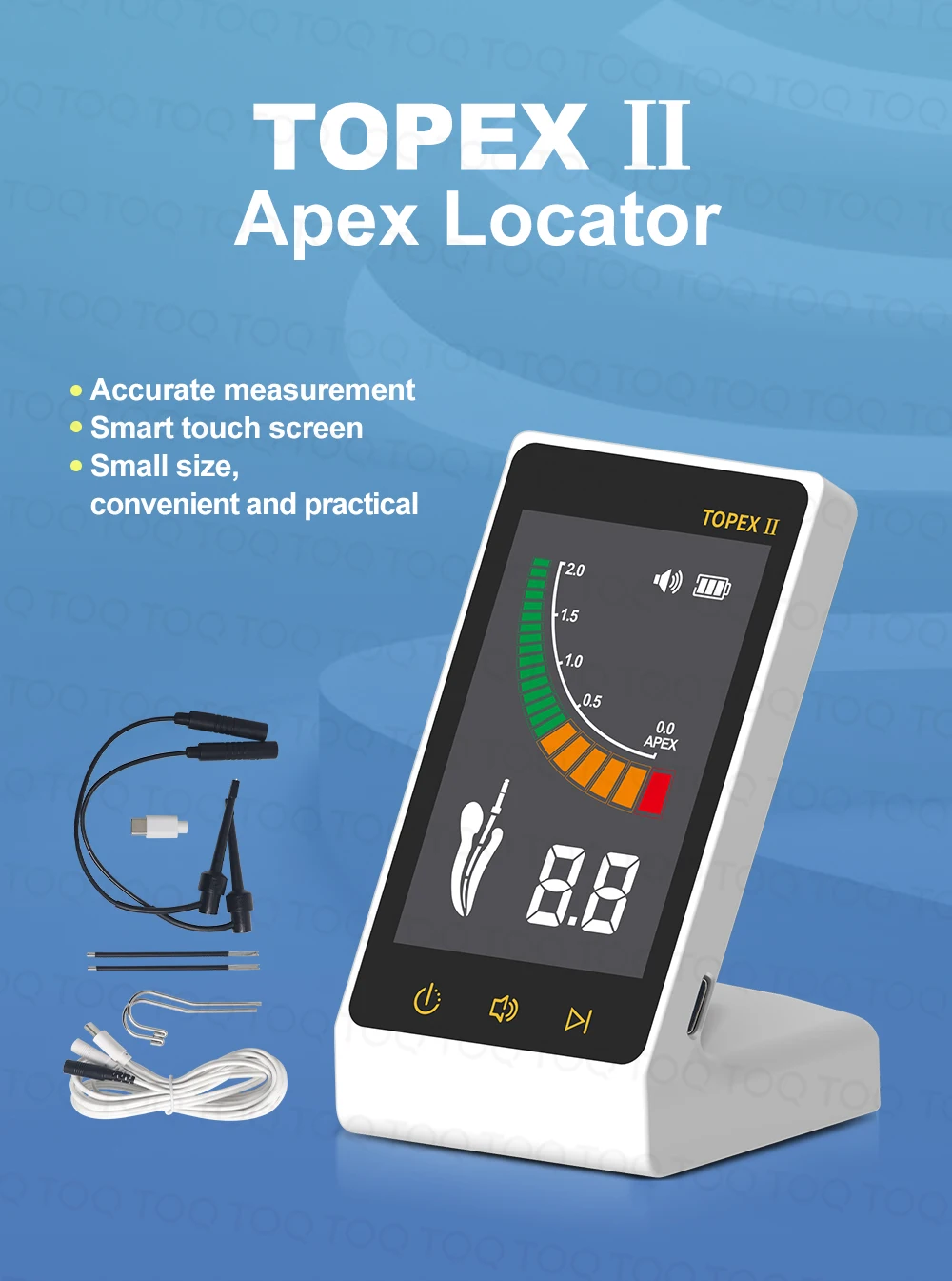 Dental Mini Endo Apex Locator Dentist Endodontics Root Canal Periodontics Measurement Located Instruments with Touch Screen