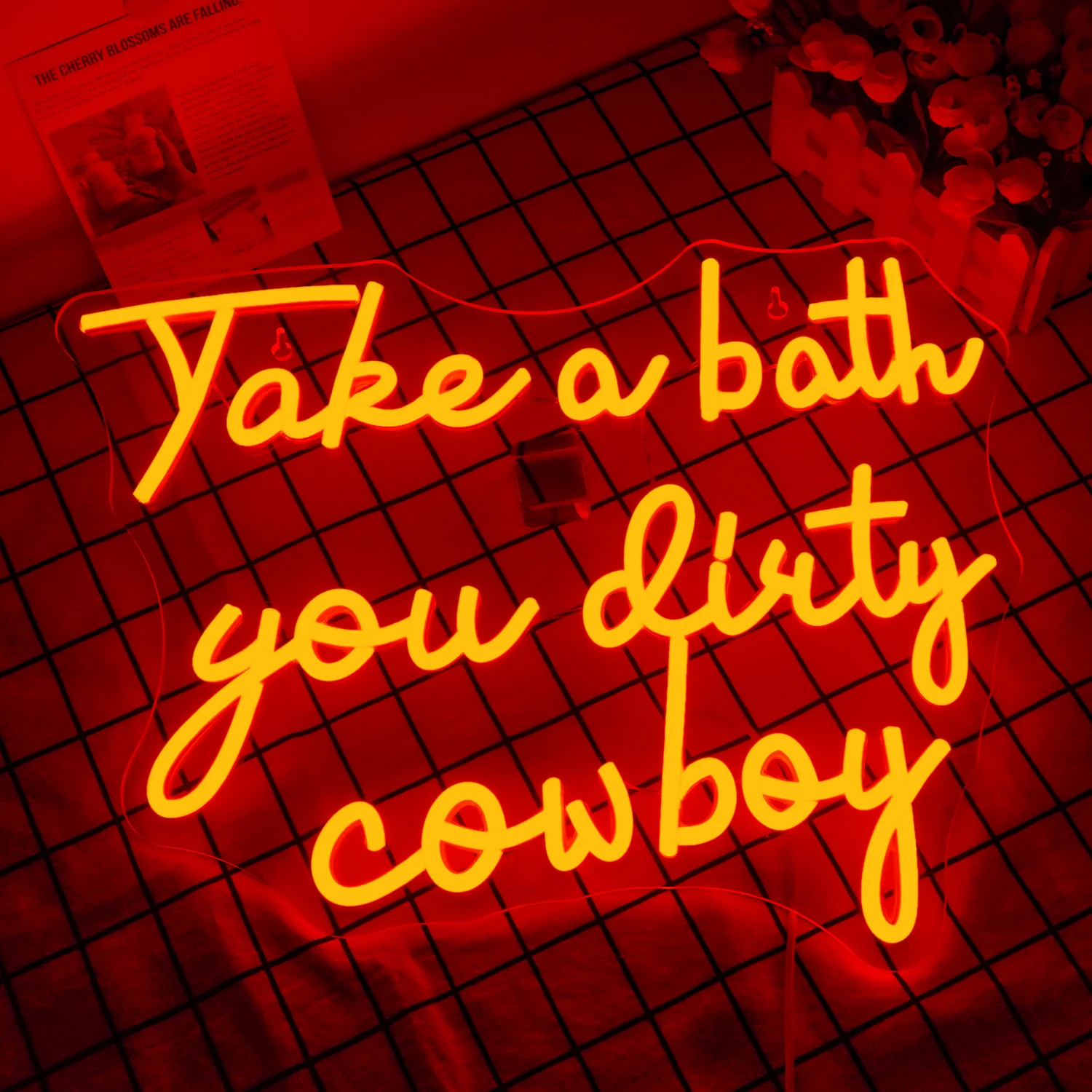 Take A Bath You Dirty Cowboy Neon Led Sign Letter Neon Lights Room Decoration Hotel Business Shop Bathroom Wall Decor Lamp Signs