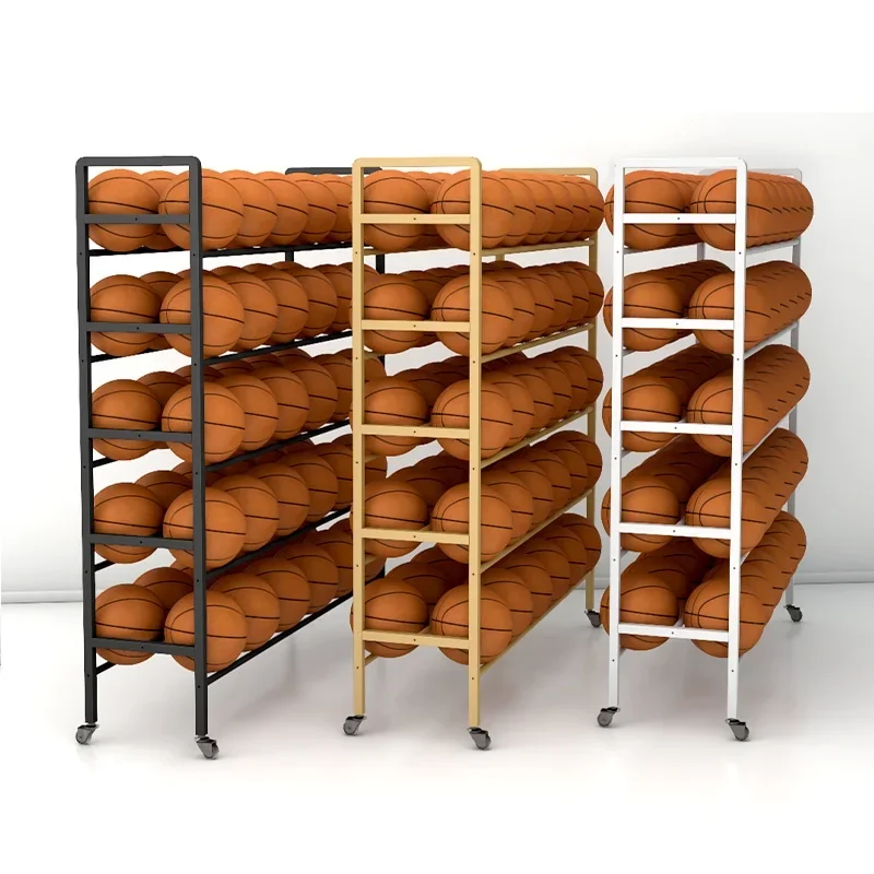 

High Quality Sport Ball Storage Racks High-Capacity Ball Stand with Wheels Volleyball Football Basketball Training Equipment