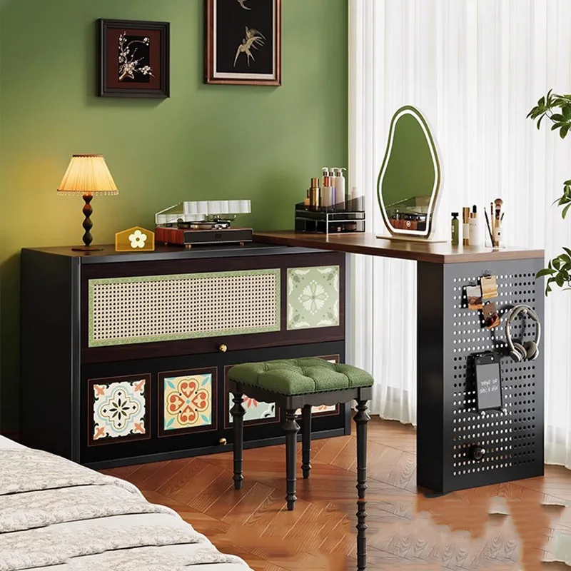 

Desk Makeup Vanity Table Wood Bedside Cabinet Living Room Computer Dressing Table Cosmetics Stool Penteadeira Chinese Furniture
