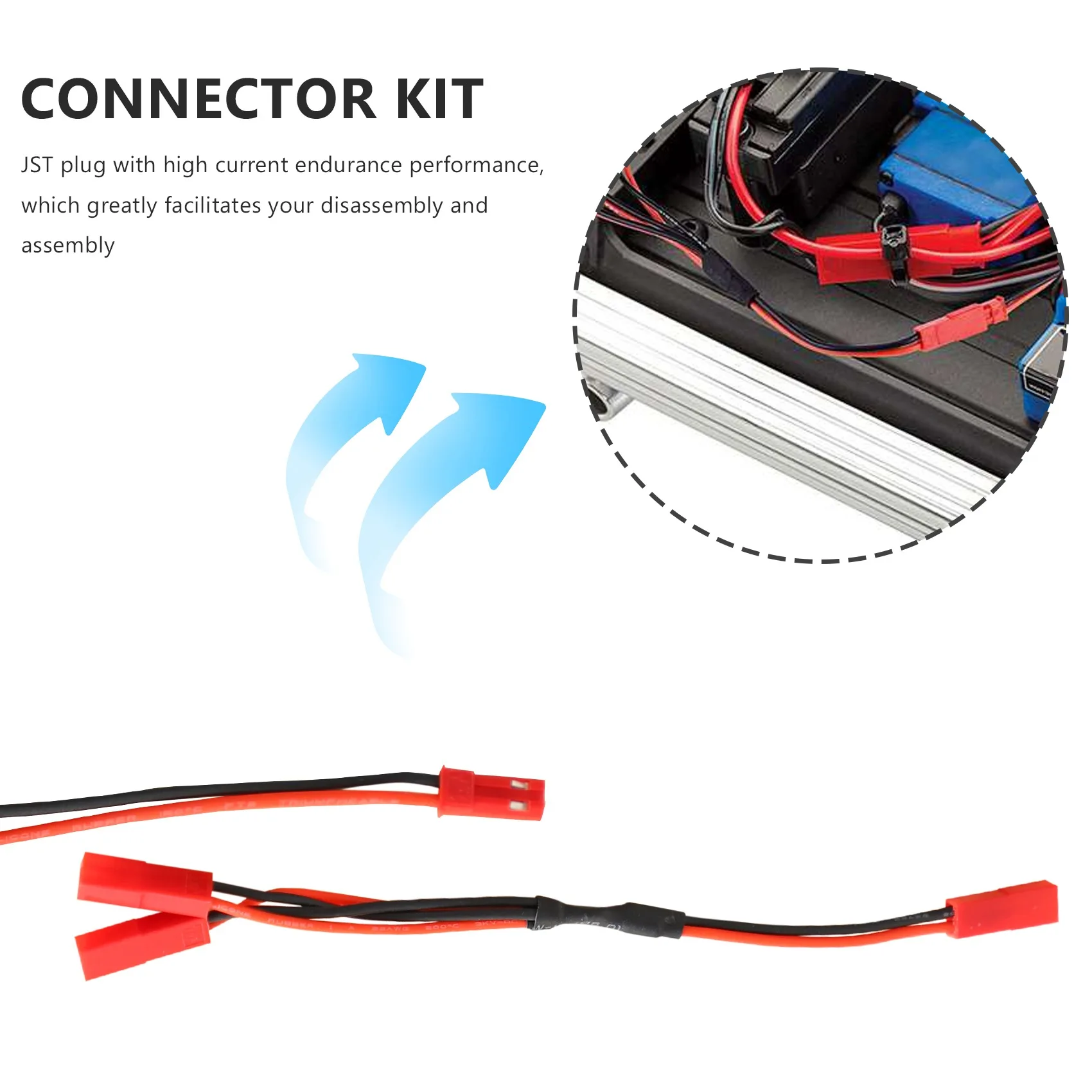 

GOOD~11PCS JST Plug Splitter JST Male Female Y Cable JST to JR Adapter for Traxxas TRX-4 RC Car Cooling Fan ESC Battery Motor