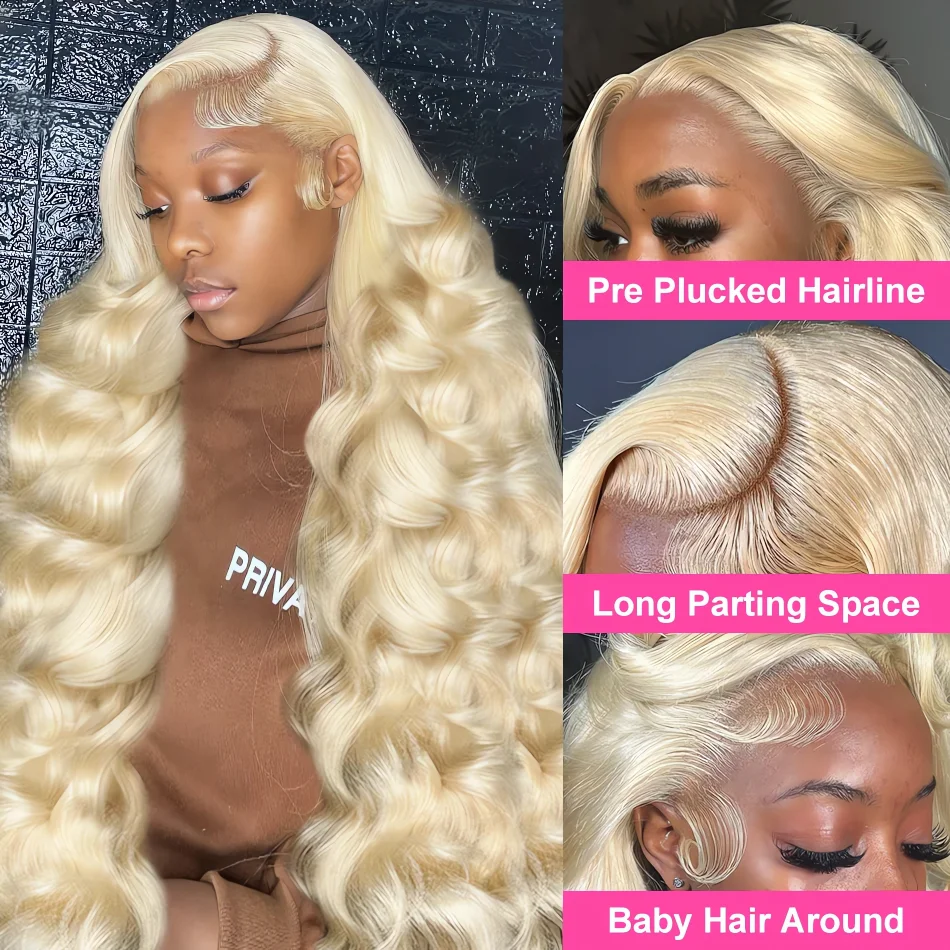 Blonde 613 Lace Front Wigs 13x6 HD Lace Wig Body Wave Human Hair 13x4 Transparent 30 Inch Colored Brazilian Lace Frontal Wig