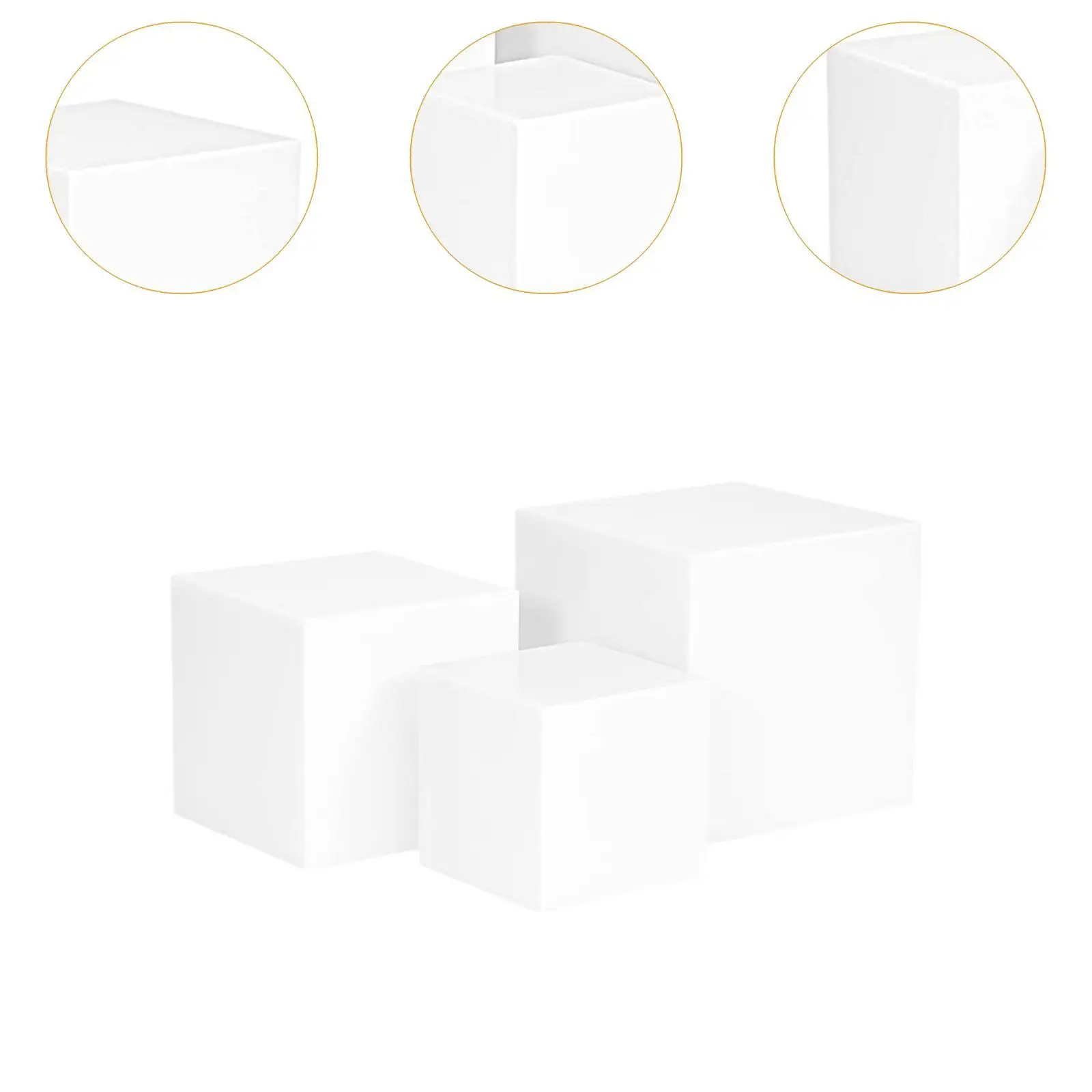 3x cubos de exibição acrílico cubo risers decorativo comida riser cubo exibição nidificação risers para doces colecionáveis casamento