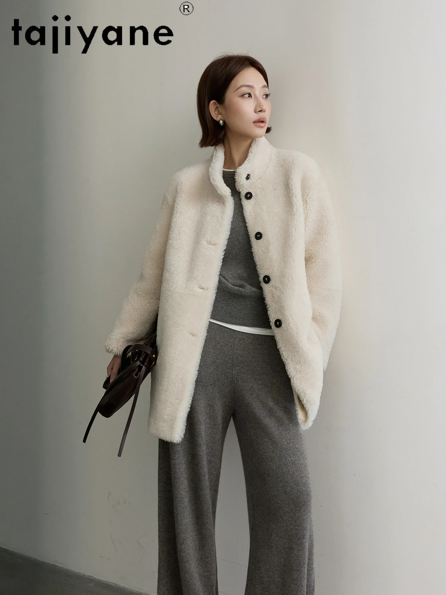 TAJIYANE الطبيعية ميرينو صوف الغنم مزدوجة الوجه معطف الفرو امرأة أنيقة سترات من الفرو الحقيقي 2025 الشتاء ملابس حريمي ropa mujer