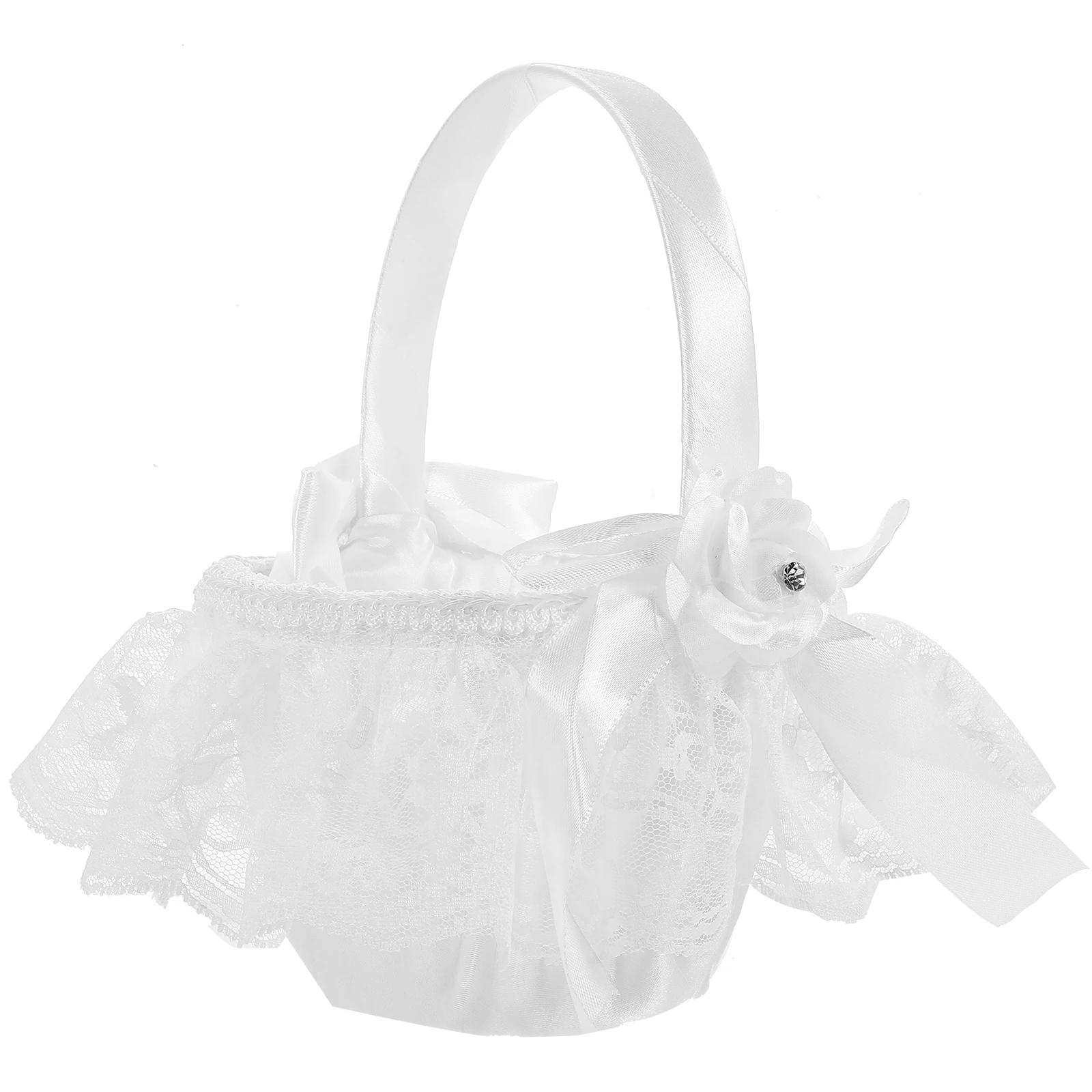

Lace Wedding Flower Basket Bridal Petal Rustic Elegant Storage Anniversary Party Gift Baskets For Flower Girl